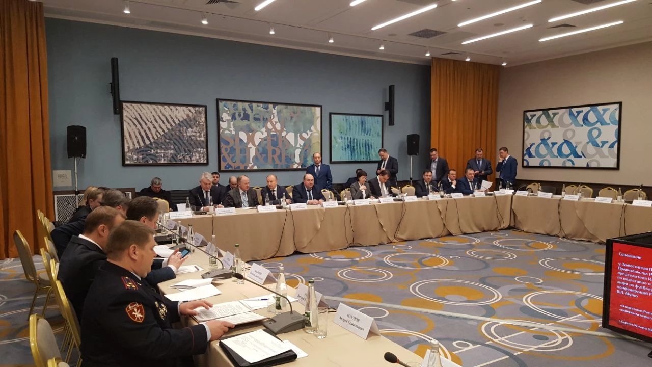 Заместитель руководителя ФГКУ Росгранстрой Андрей Еремин принял участие в совещании под руководством вице-премьера РФ Виталия Мутко по вопросу подготовки объектов инфраструктуры Мордовии к проведению чемпионата мира по футболу FIFA-2018 